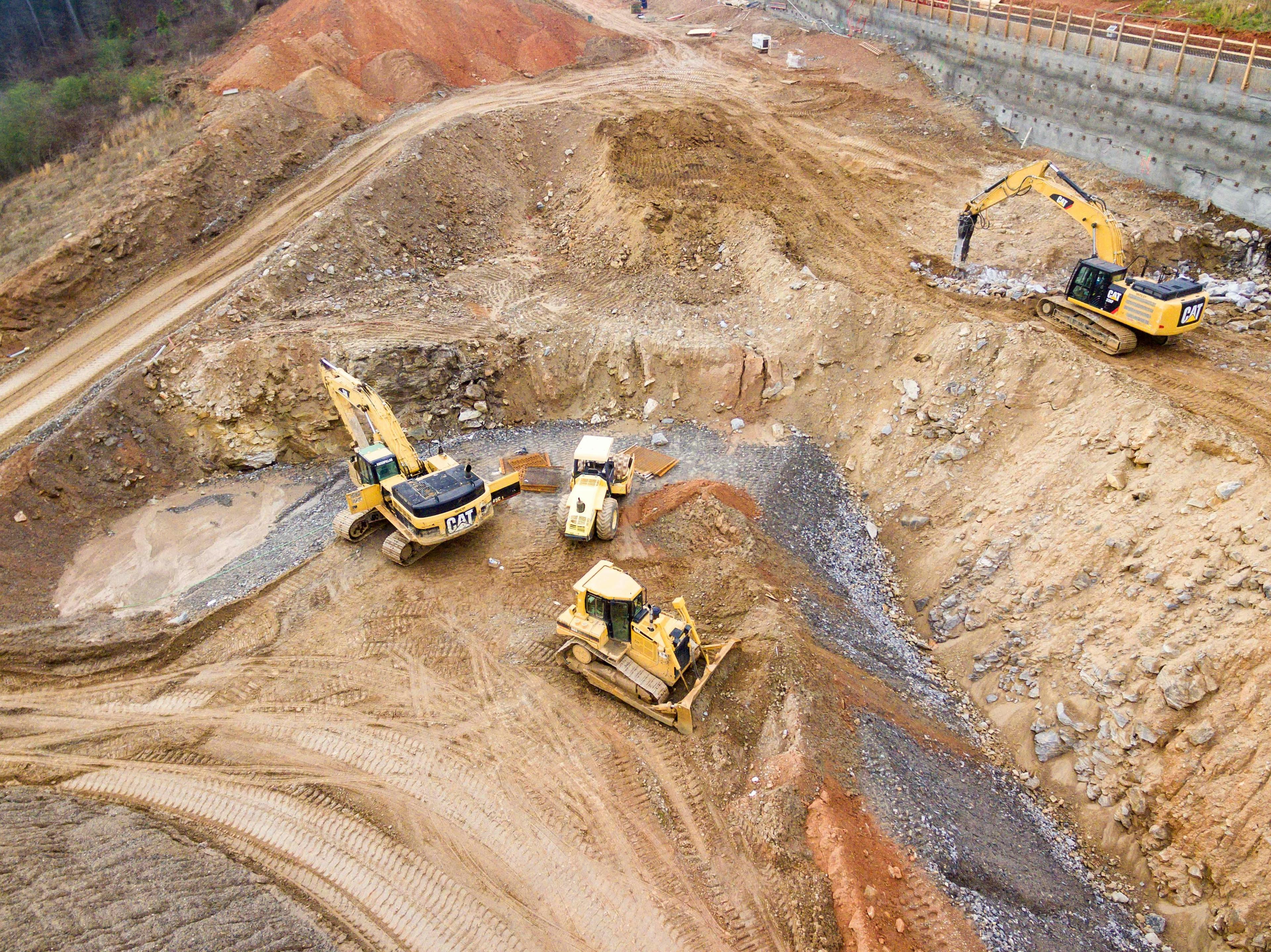 Aerial view of construction earthwork